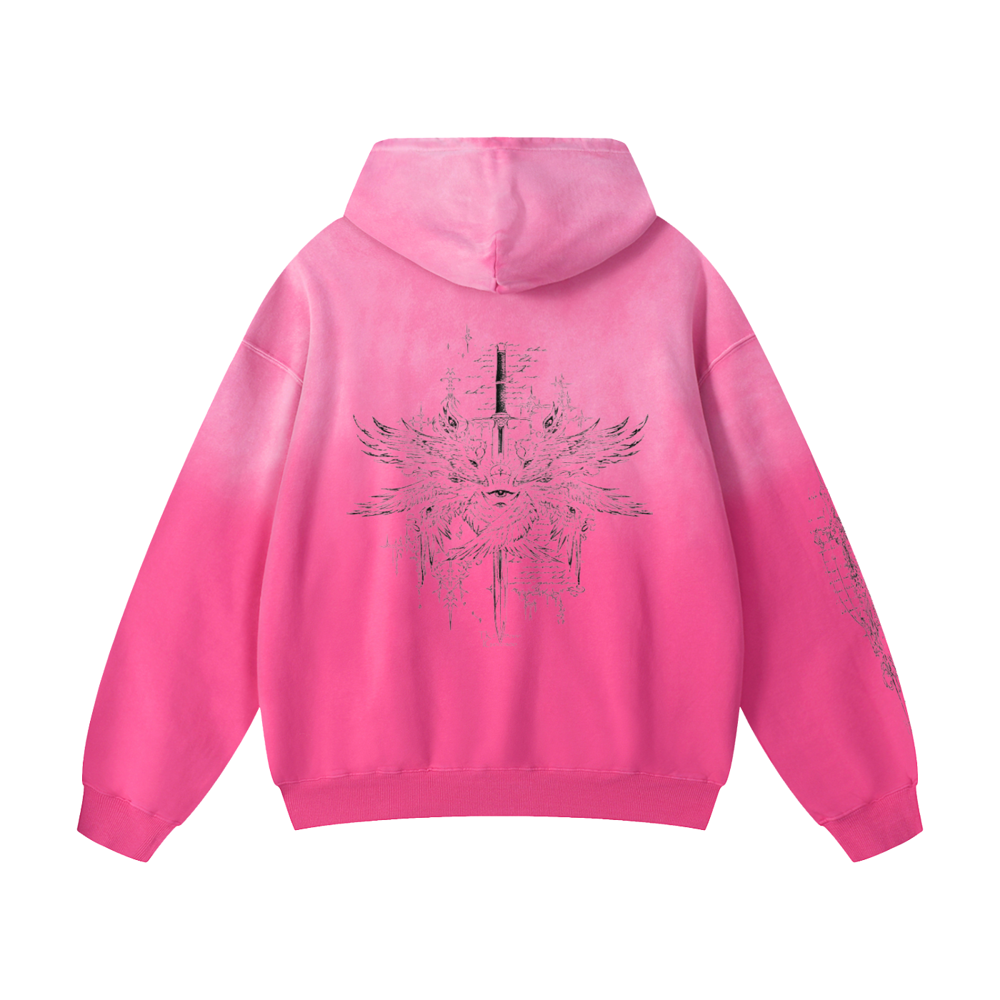 Gothic cat Heavyweight Sunfade Oversized Hoodie