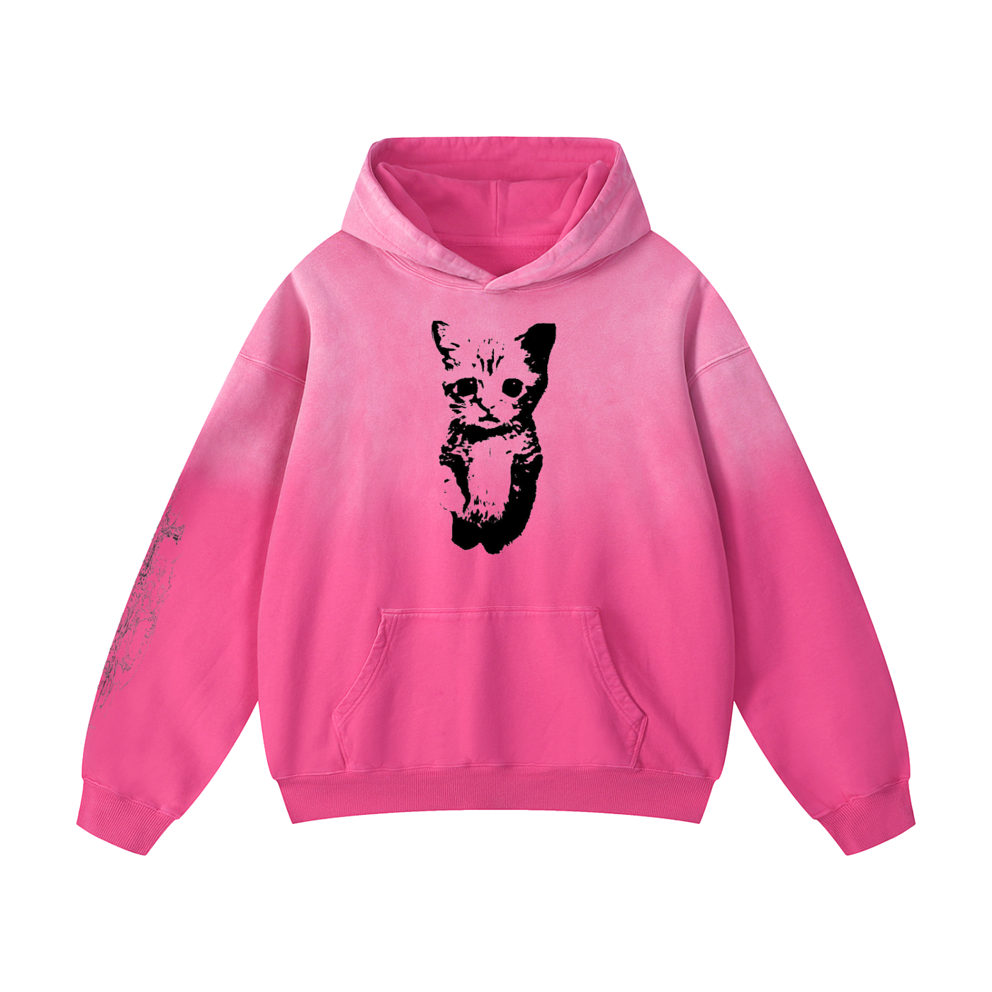 Gothic cat Heavyweight Sunfade Oversized Hoodie