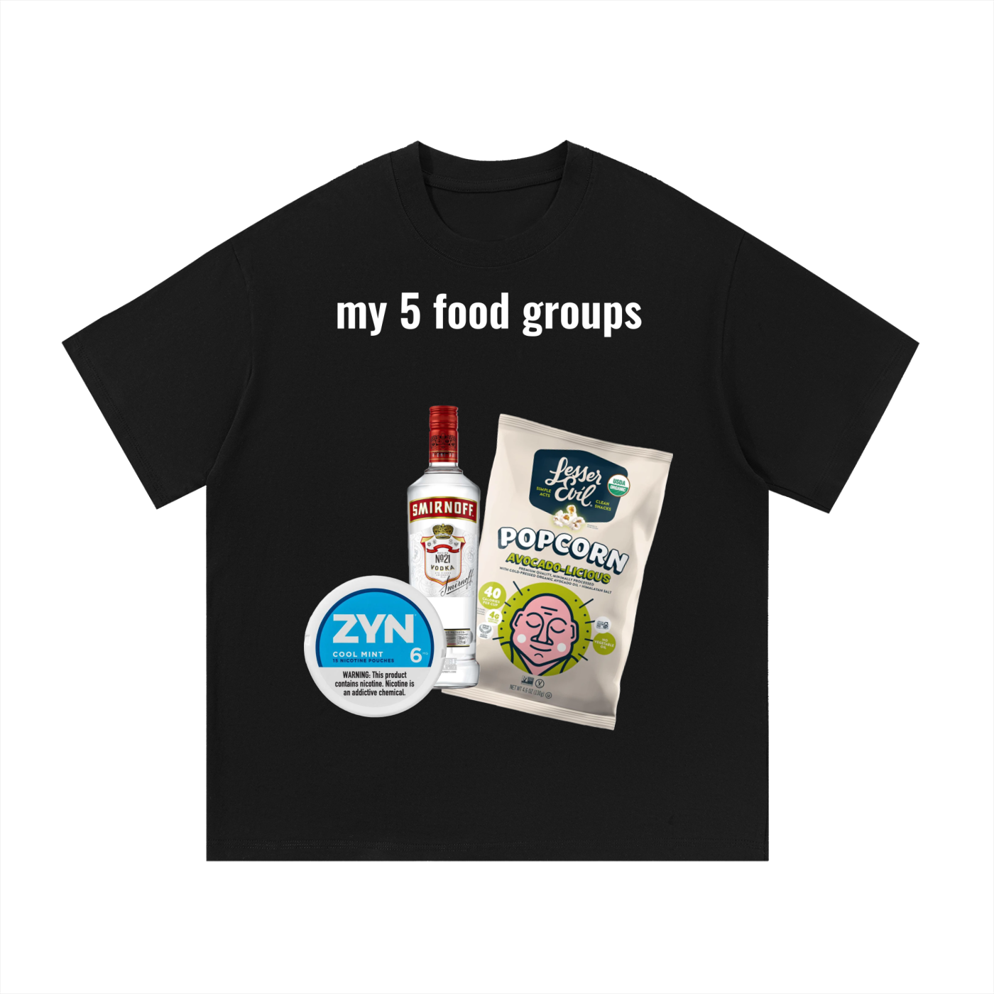 5 Food Groups Cotton T-Shirt